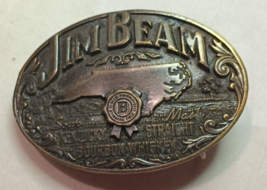 Vintage Jim Beam North Carolina Brass Belt Buckle 1993 In Box - $279.18 MXN