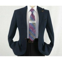 Mens Suit Turkey Flannel Jacket Peak Lapel One Button 20-02 Navy Wessi J... - $99.99