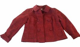 talbot Womens Choices Sz Medium Pea Coat Red Big Buttons Soft Polyester ... - $20.01