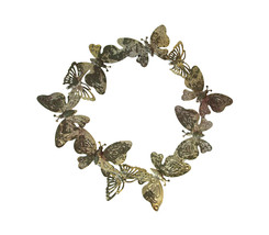 Scratch &amp; Dent 16 Inch Galvanized Metal Butterfly Wreath Rustic Wall Decor - £23.48 GBP