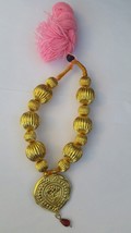 Punjabi Folk Cultural Bhangra Gidha Kaintha Pendant Baby Pink thread necklace M6 - £16.11 GBP