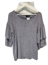 A New Approach ana Sweater Top Lavender &amp; Silver Matallic Ruffle Sleeve NEW M - £19.43 GBP