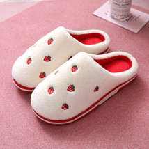 Soft Women Cotton Slippers Winter Cute Fashion Indoor Plush Red Footwear Strawbe - £19.13 GBP