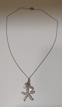 Ann Taylor White Rhinestone Starfish Charm Necklace 9 Inch Chain - £9.31 GBP