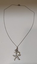 Ann Taylor White Rhinestone Starfish Charm Necklace 9 Inch Chain - £9.23 GBP