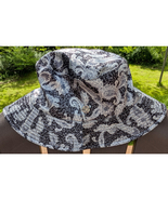 Steve Madden Bucket Hat Black/Silver Floral One Size Polyester Beach Sum... - $17.53 CAD