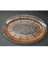 Vintage Jeannette Glass 11&quot; x 7.75&quot; Platter Tray Cherry Blossom Pink Dep... - $345.09 MXN