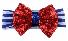 NEW 4th of July Sequin Bow Girls Headband - £4.67 GBP