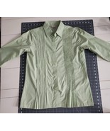 American Sweetheart Women’s Shirt Blouse M Pleated Button Down Collared ... - $20.50 CAD