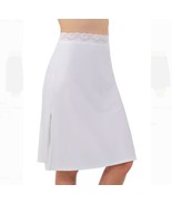 Vassarette 24&quot; Silky Lace Half Slip Adjustable Waist Sz M White Style 11... - $10.47 CAD