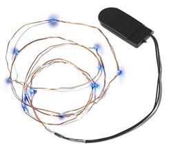 Moon Lights Silver Plated Copper Wire Blue LED Christmas Light Set of 12 - $7.90