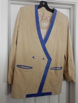 VTG ANDREA BORGHESE Suede Leather Jacket Coat Hand Sewn Distress OVERSIZ... - £61.76 GBP