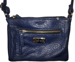 Nine West Blue Leather Handbag Purse with Adjustable Long Strap - £12.59 GBP