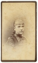 CIRCA 1880&#39;S CDV Beautiful Image of Young Girl With Pony Tail in Fancy Dress - £7.56 GBP