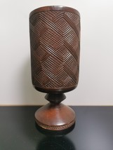 Antique Hand Carved Wooden Kuba Palm Wine Large Goblet Cup Congo Africa - £73.24 GBP