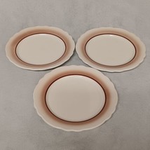 Homer Laughlin Best China Restaurant Luncheon Plates 3 HLC2047 Brown Verge - £19.94 GBP