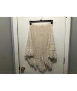 NEW La Vie Rebecca Taylor Merino Fringe Scarf Beige Retails $150 - £44.01 GBP