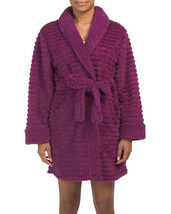 PJ Couture Plush Sherpa Shawl Collar Robe Plum Purple NWT Size Small Medium - £22.78 GBP