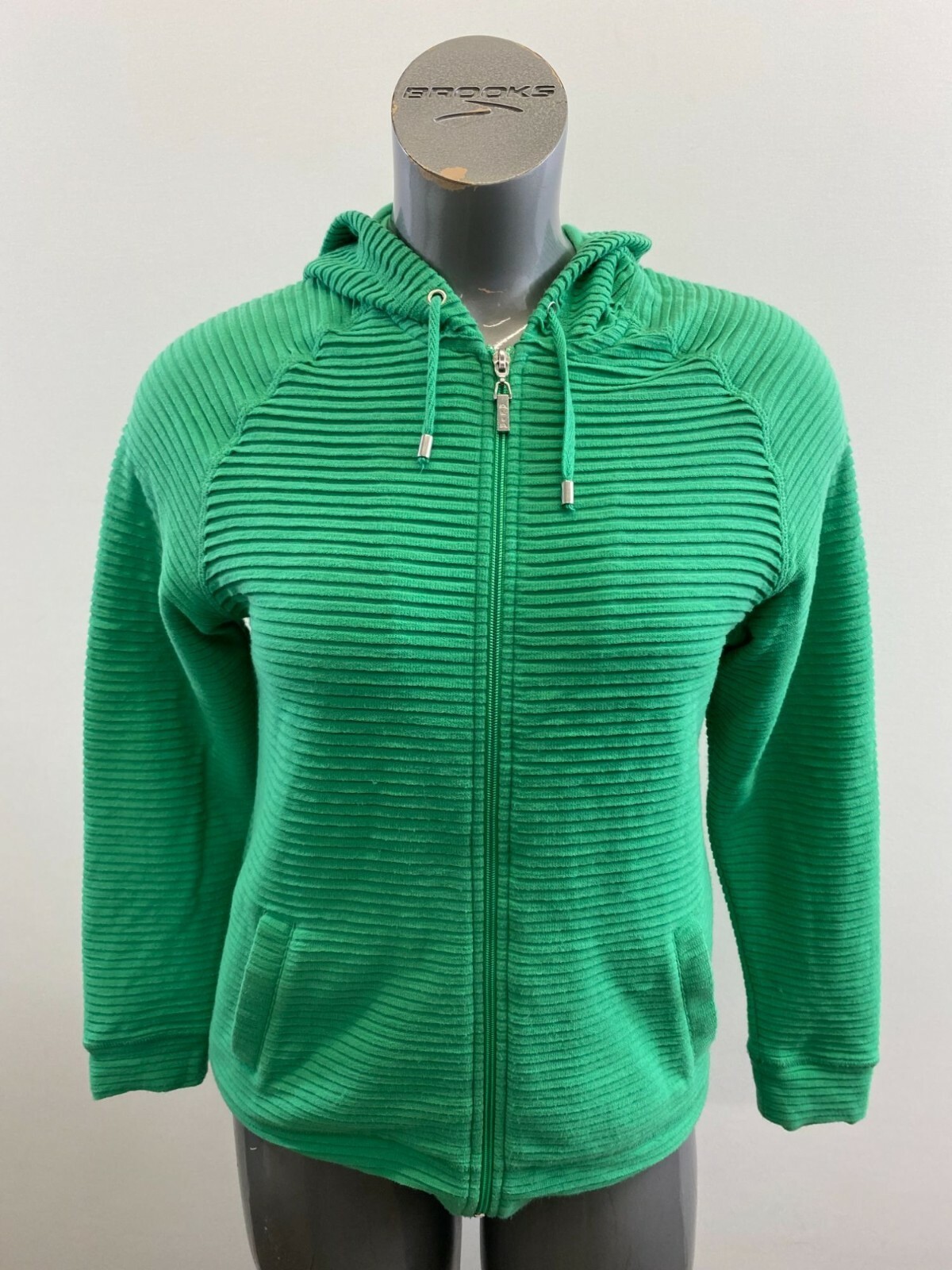 ALIA Petite Women&#39;s Full Zip Hoodie Jacket Size PM Green Long Sleeve Hoo... - $7.92