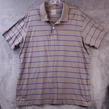 Mossimo Polo Shirt Men&#39;s XXL Gray Blue Stripes Supply Co Athletic Fit 2XL - £7.64 GBP