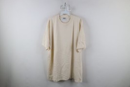Vintage 90s Streetwear Mens Size XL Blank Heavyweight Cotton T-Shirt Cream - £31.10 GBP