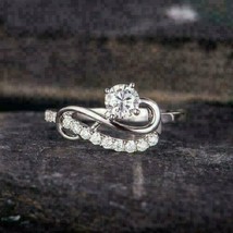 1.60CT Round Cut VVS1/D Infinity Diamond Engagement Ring 14k White Gold Finish - £97.13 GBP