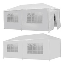 10&#39;X20&#39; White Outdoor Gazebo Canopy Wedding Party Tent 6 Removable Windo... - £105.43 GBP