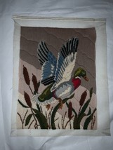 Vintage Completed Finished Duck Mallard Crewel Emroidery - £23.22 GBP