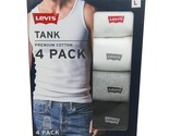 Levis Premium Cotton Tank Top Men&#39;s Size Large (4 Pack) Multi Color NEW ... - $24.99