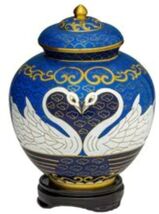 Medium 40 Cubic Inches Swan Lake Cremation Urn for Ashes - $290.25