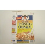 Empty QUAKER Cereal Box 1992 New! TOASTED OATMEAL Honey Nut [P6c11] - £15.51 GBP