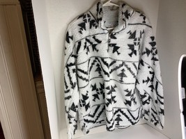 Warm &amp; Cozy Womens Sz XL Serpa Jacket pullover Half Zip Soft White Black  - £14.73 GBP