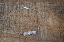 Delicate Sterling Silver Bracelet Floral Rope Chain 7.25&quot; Long Vintage 9... - $29.02