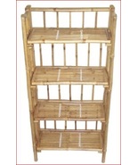 Bamboo Tiki Bookcase Shelf 4-tier Rack Patio Deck or Indoor Folding  - $3,993.06 MXN