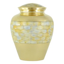 Large/Adult 230 Cubic Inches Mother of Pearl Brass Cremation Urn for Ashes - £127.88 GBP