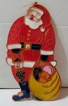 Vintage Santa Claus Suncatcher Christmas Window Hanging Ornament 9&#39;&#39; Dec... - $9.49