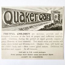 Quaker Oats Fretful Children 1897 Advertisement Victorian Cereal ADBN1vvv - $28.01 CAD