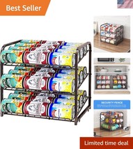 Adjustable 36-Can Capacity Metal Can Rack Organizer - Space-Saving Design - $29.99