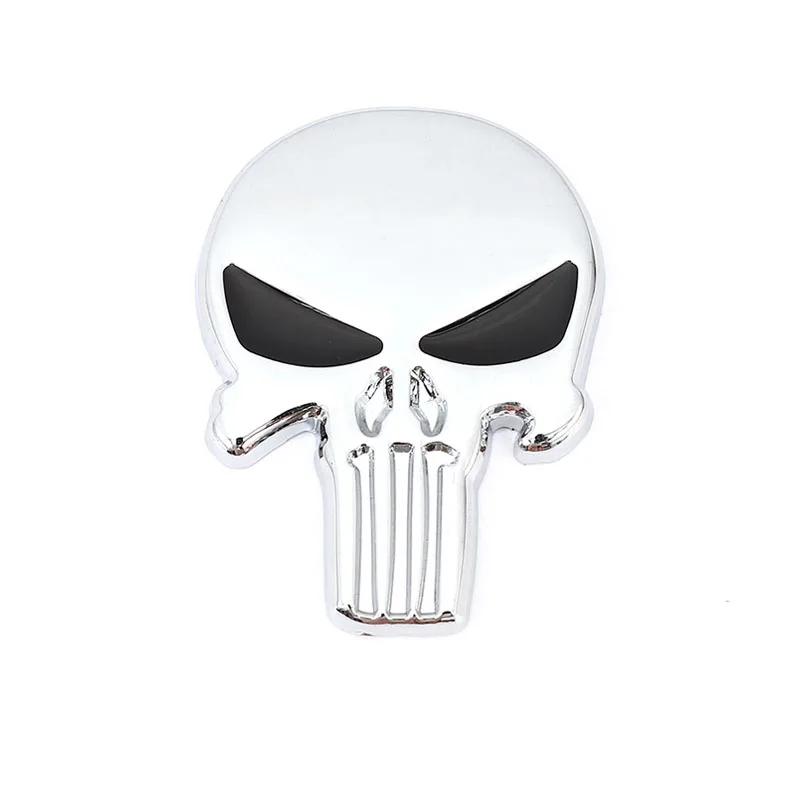 3D Metal Skull Head Car Stickers Emblem Badge Decals for BMW Audi Ford Chevrolet
