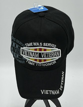 VIETNAM VETERAN TIME WAS SERVED TIME TO HONOR BLACK BASEBALL CAP HAT - $16.40