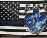 USA Emergency Medical Service Law Enforcement Memorial 3&#39;X5&#39; Flag ROUGH ... - £15.09 GBP