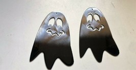 Ghostly Boos - Halloween Décor - Metal Wall Art - Silver 4 1/2&quot; x 3&quot; each - £11.25 GBP
