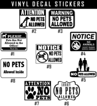 No Pets Allowed Vinyl Decal Sticker Oracal Business Offices Store Sign Dogs Cats - $5.24+