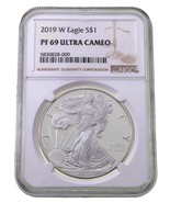 2019-W $1 Silver American Eagle Valutato Da NGC Come PF69 Ultra Cameo - $126.62