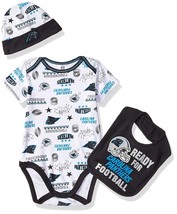 NFL Carolina Panthers Ready For Football Bodysuit Cap Bib Set Size 0-3 M Gerber - £23.96 GBP