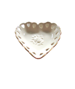 Lenox Heart Trinket Dish Pierced 24 kt Gold Rim Ivory Made in USA 4.75&quot;W... - $17.45 CAD