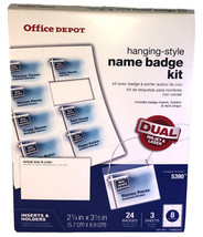SHIPS SAME BUSINESS DAY-Office Depot® Brand-Name Badge Kit, Pack Of 24-B... - £3.46 GBP