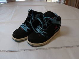 Nike Air Jordans Kids 11C black pink youth 371390-027 girls used pre own... - $25.73
