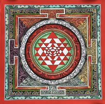 SRI YANTRA/ SHRI YANTRA/ SHRI CHAKRA  ORIGINAL NEWARI PAUBHA THANGKA PAI... - $149.04 CAD