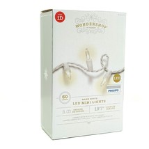 Wondershop Philips 60 LED Mini Christmas String Lights Warm White Wire 1... - $12.82